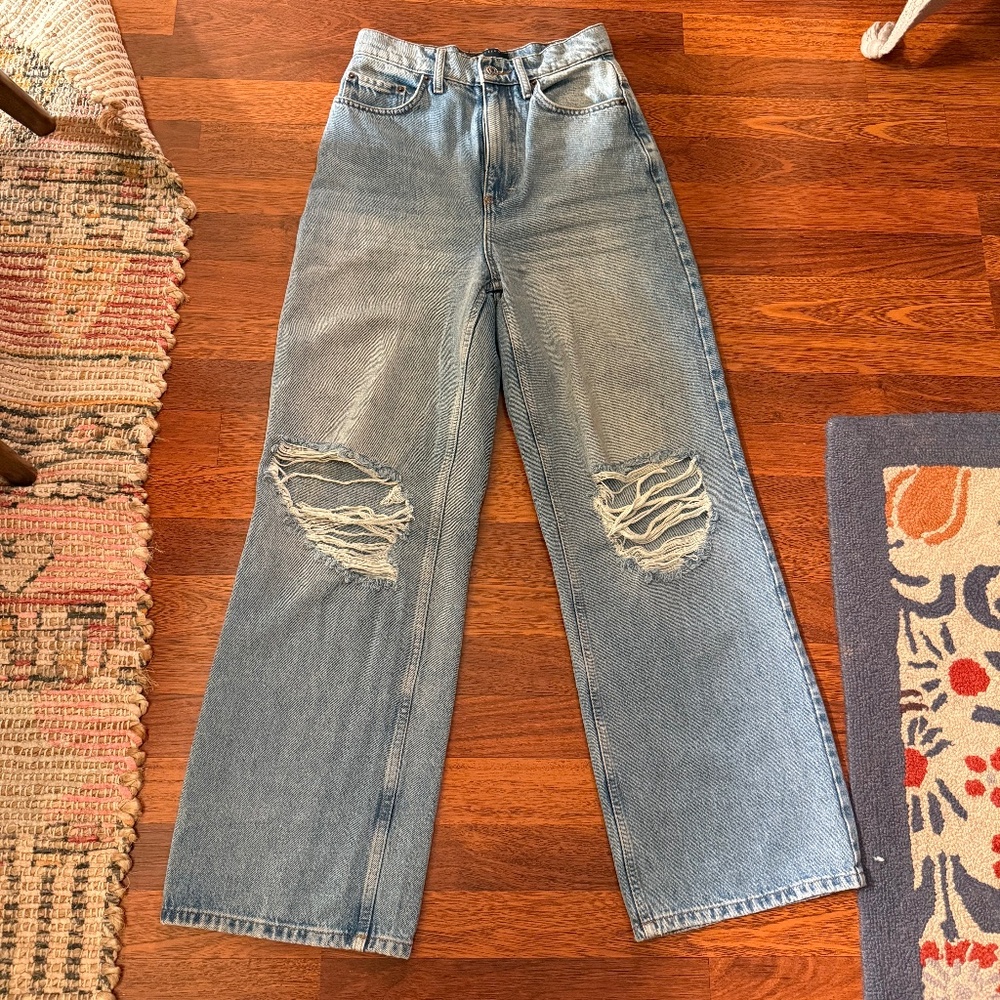 ASOS High Waisted Open Knee Denim Size 26